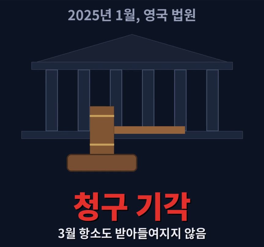 법원 기둥 앞에서 의사봉이 내려쳐진 그림, 청구 기각